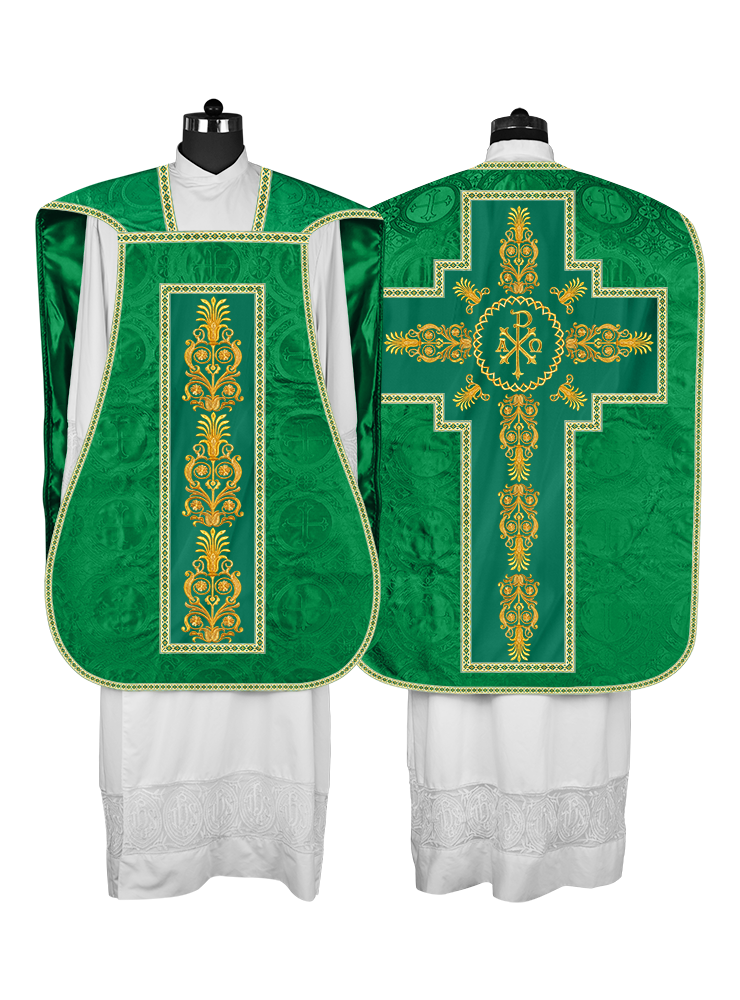 Roman Chasuble Vestments Adorned With Trims