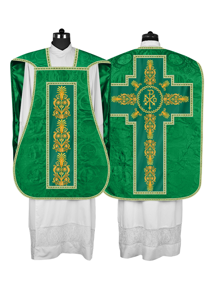 Roman Chasuble Vestments Adorned With Trims