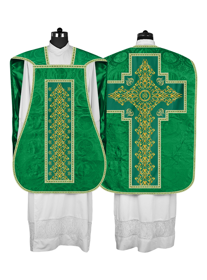 Roman Fiddleback Chasuble With Enhanced Embroidery  & trims