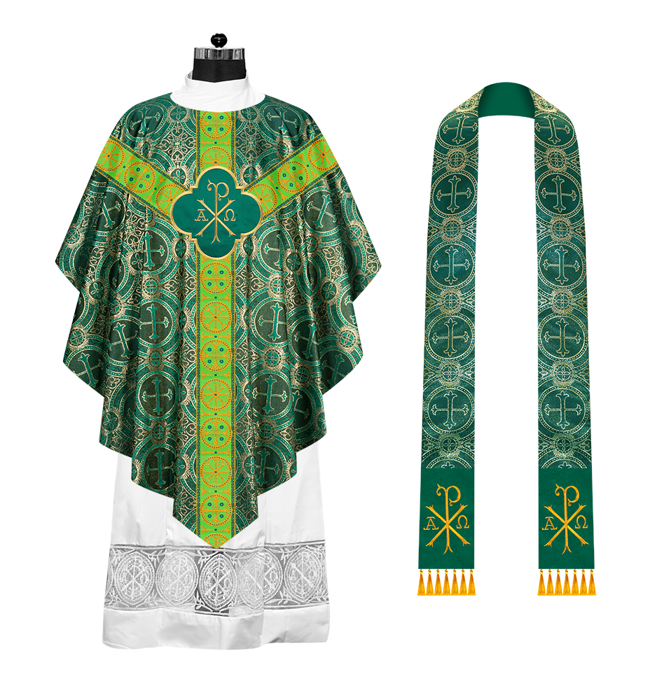 Embroidered Pugin Chasuble with Spiritual Motif