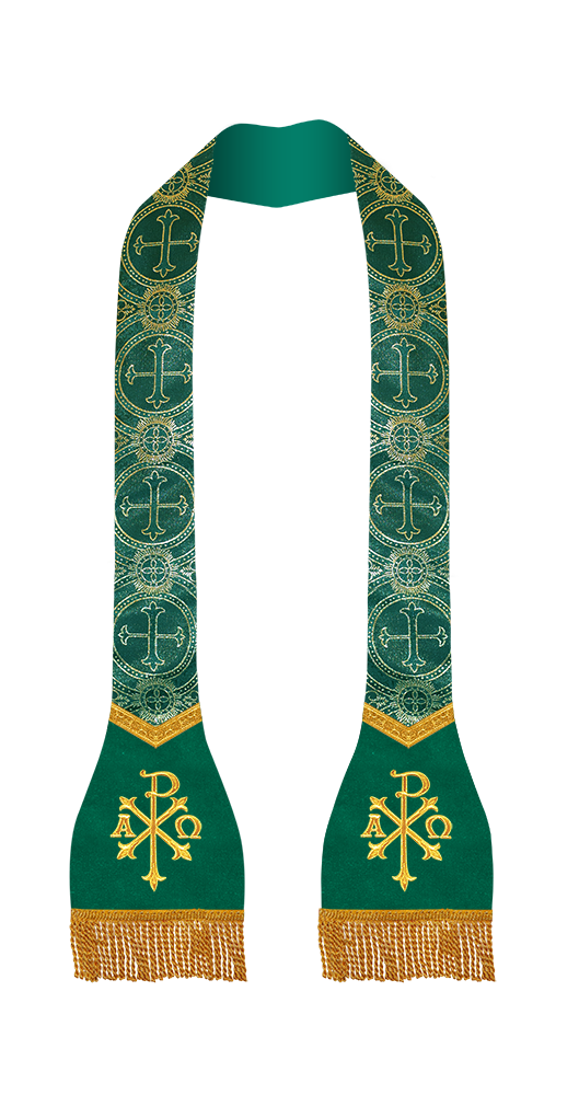 Spiritual Roman Stole with Embroidered Motif