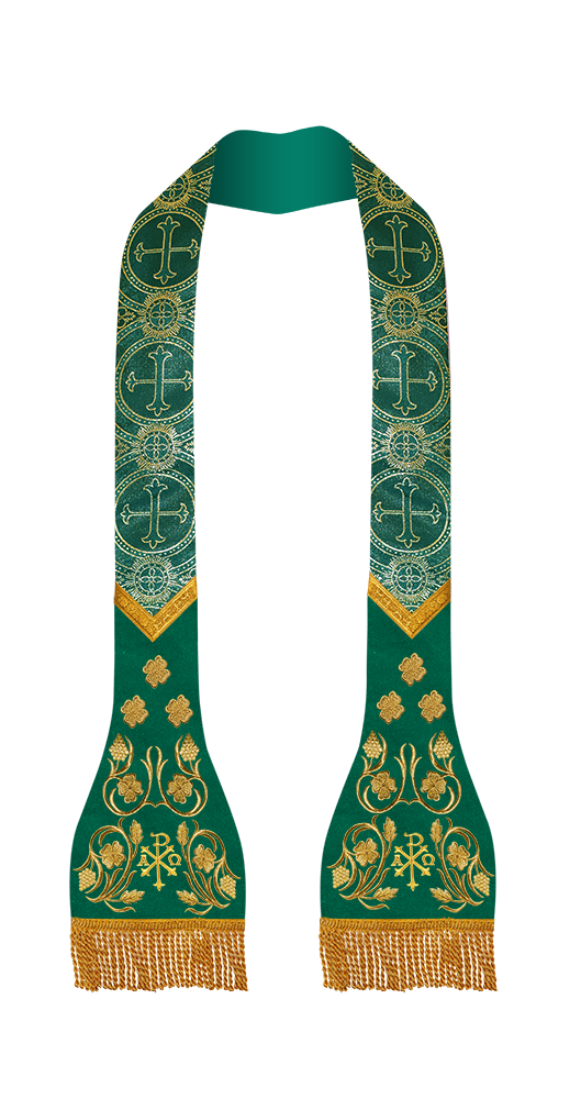 SET OF 4 ROMAN STOLE WITH GRAPES EMBROIDERY