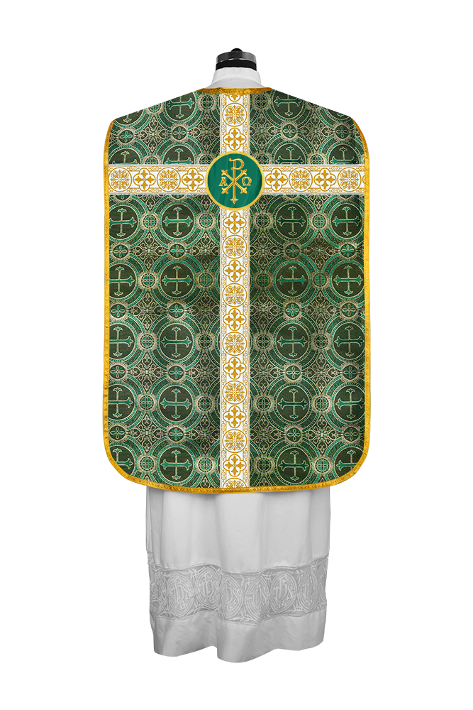 Casulla católica romana con motivo espiritual 