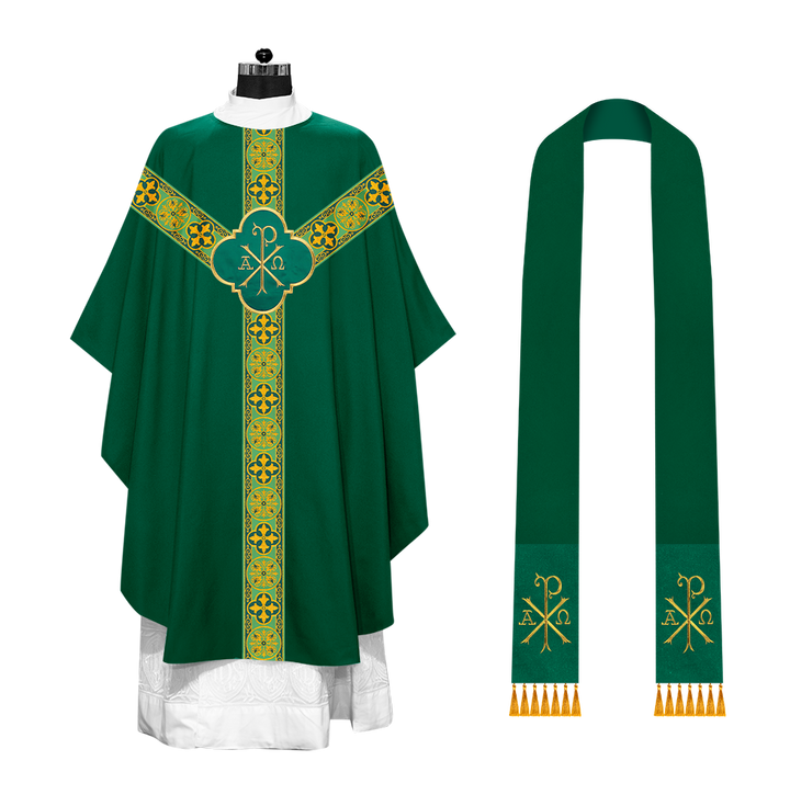 Gothic Chasuble with Cross Braided Trims