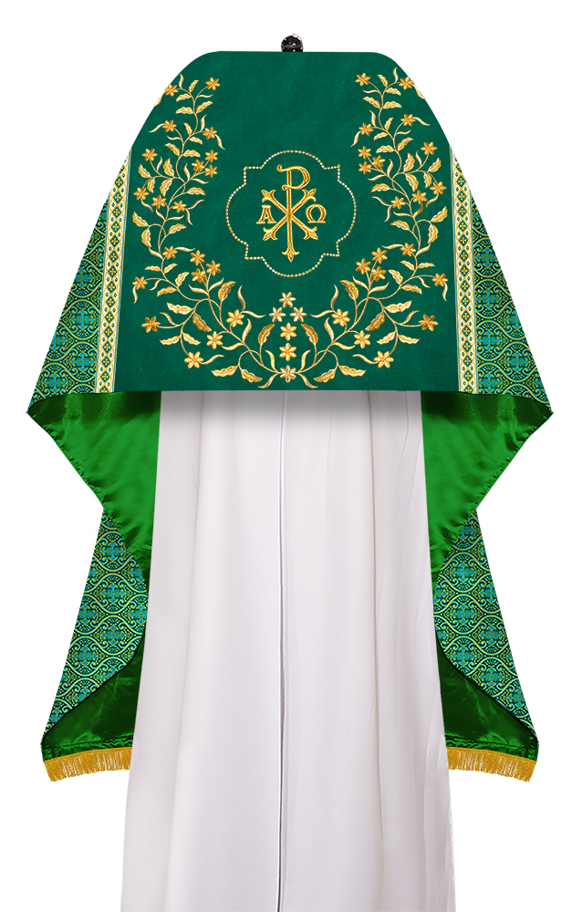 Humeral Veil Vestment with Floral Embroidered Trims