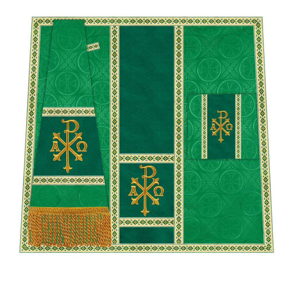 Traditional Altar Mass Set with  Embroidered Motifs
