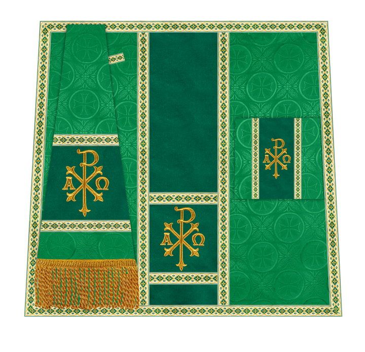 Traditional Altar Mass Set with  Embroidered Motifs