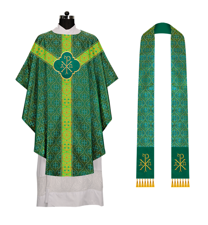 Gothic Chasuble Vestment with Y type braided orphrey