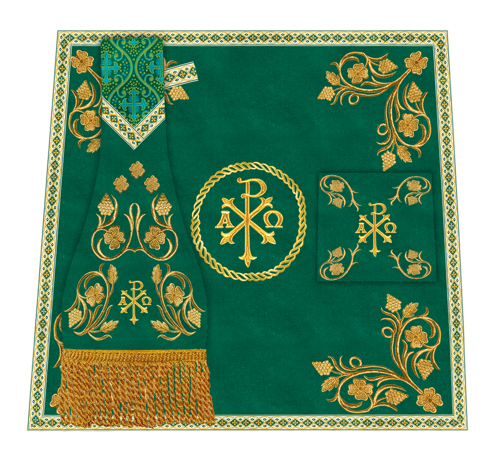 Roman Chasuble Vestment With Grapes Embroidery and Trims