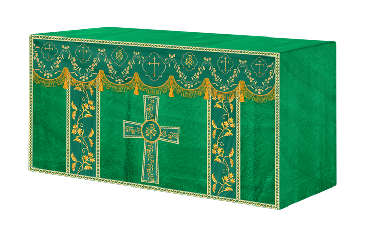 Altar Table Cloth With Floral Embroidery trims