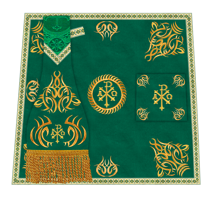 Set of Four Roman Chasuble with Embroidered Trims