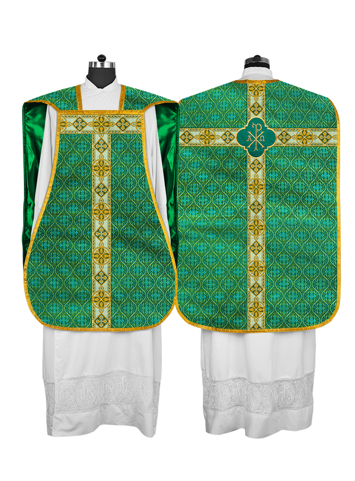 Casulla romana con trenzas tejidas