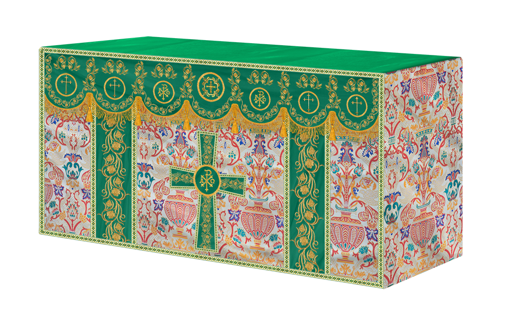 Tapestry  Altar Cloth with Liturgical Motif and Trims