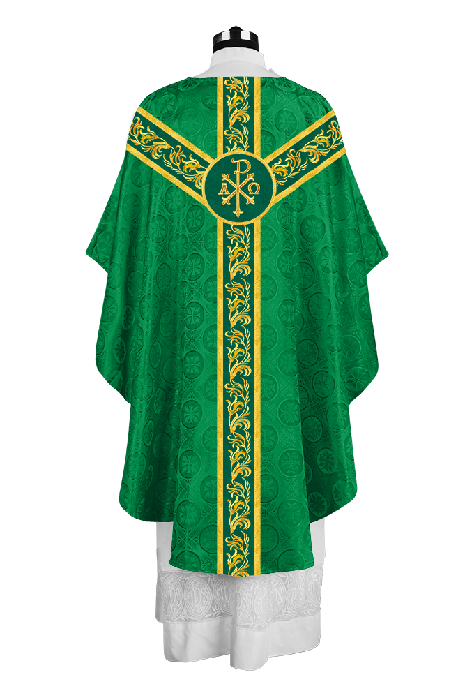 Liturgical Chasuble Vestment with Spiritual Motif Embroidery
