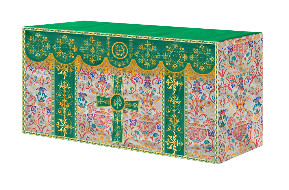 Liturgical Tapestry Altar Cloth with a Fine Embroidered Motif