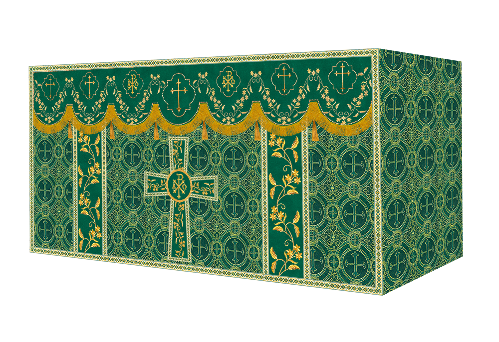 Altar Table Cloth With Floral Embroidery trims