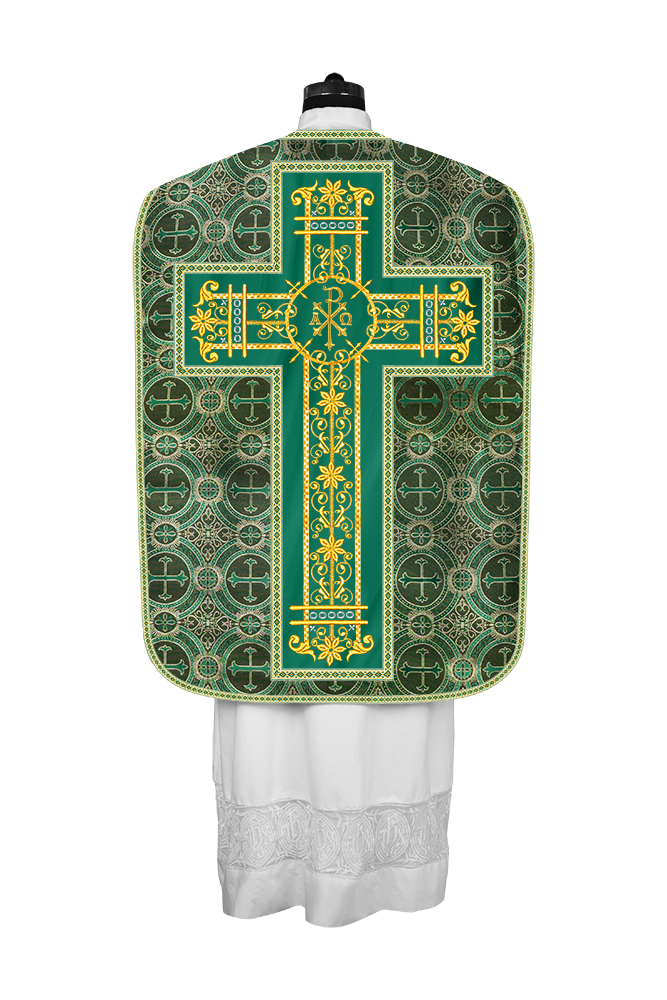 Roman Chasuble Vestment Enhanced With Orphrey and Trims