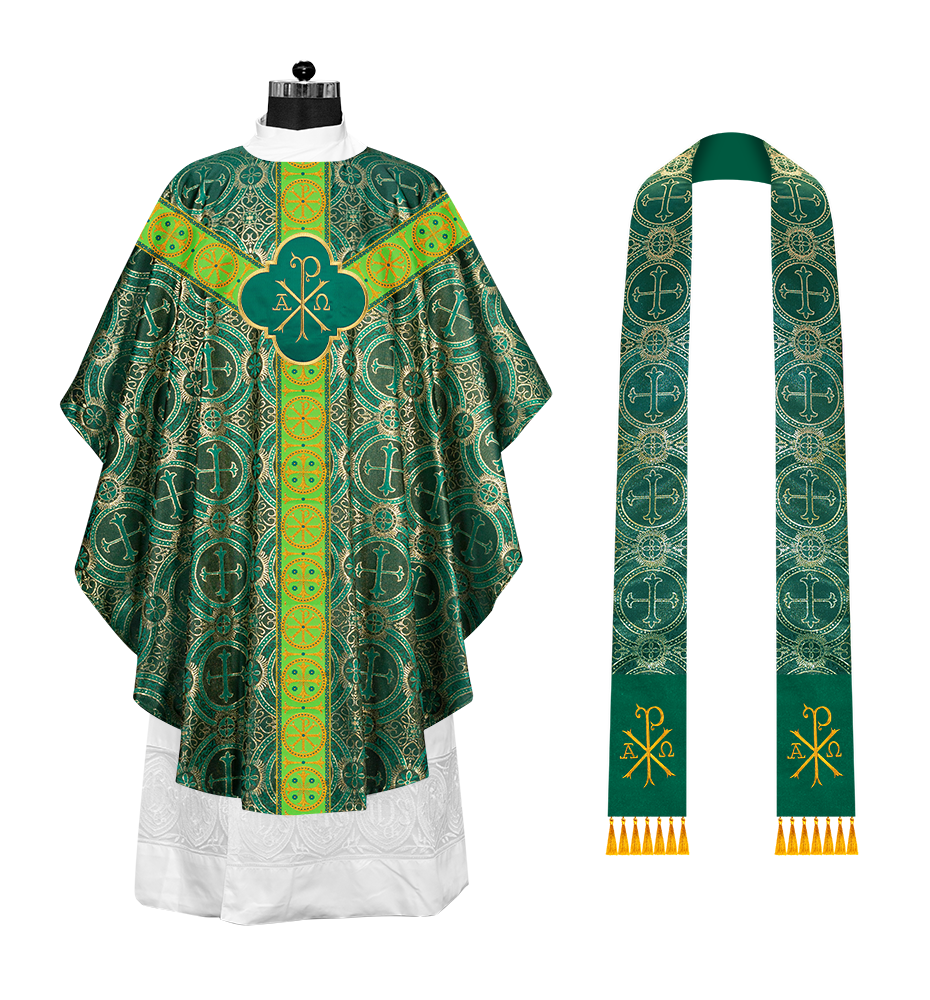 Gothic Chasuble Vestment with Y type braided orphrey