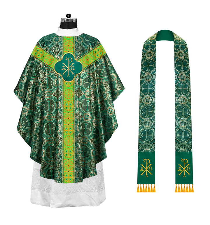 Gothic Chasuble Vestment with Y type braided orphrey