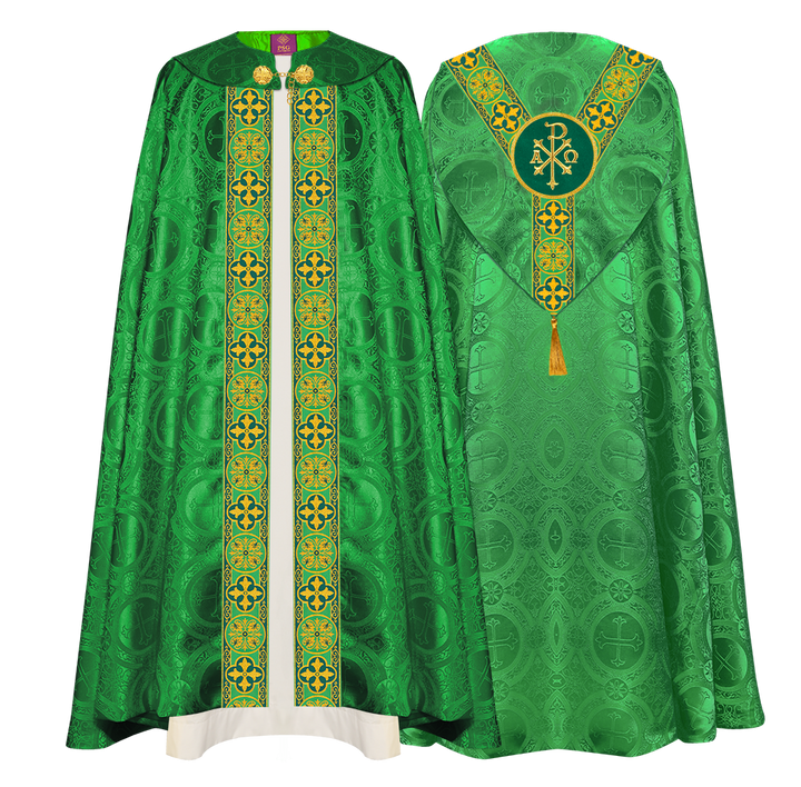 Gothic Cope Vestment with Y Type Motif and Braided Trims