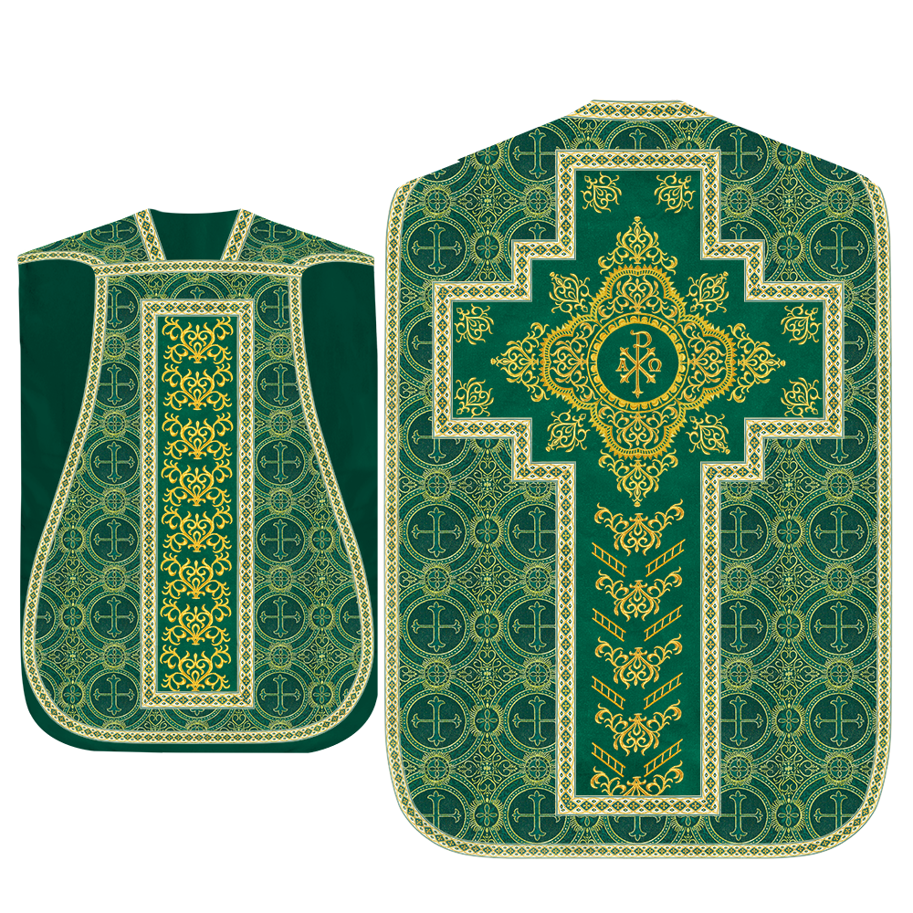 Traditional Fiddleback Vestment With Motifs and Trims