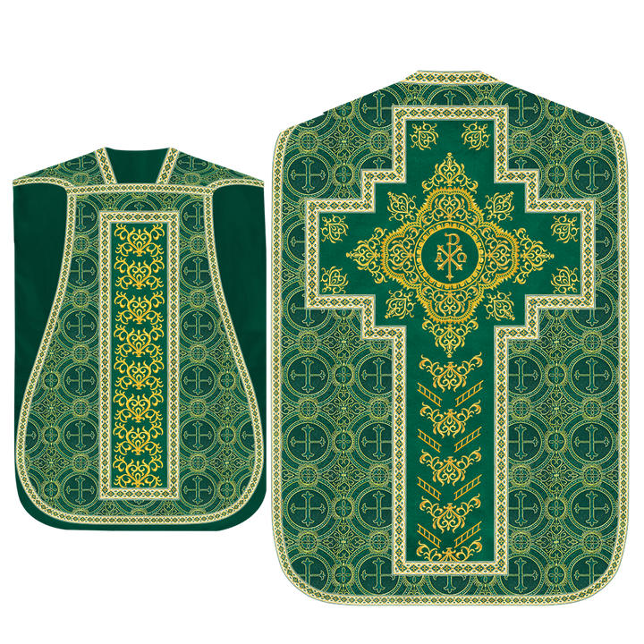 Traditional Fiddleback Vestment With Motifs and Trims