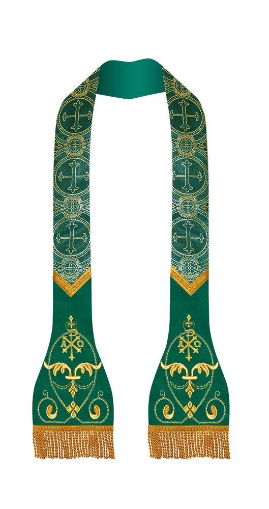 Set of 4 liturgical stole with embroidered motif