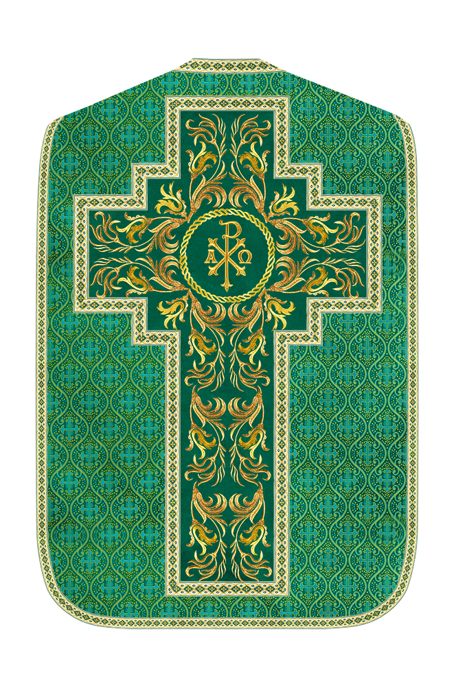 Roman Chasuble Vestment With Woven Braids and Trims