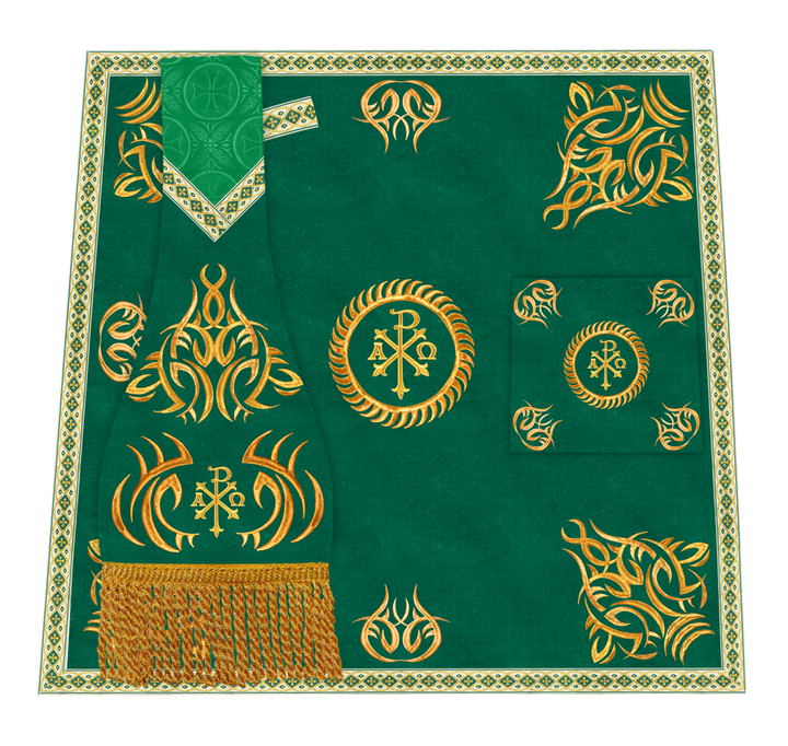 Liturgical Altar Table Cloth with Elegant Embroidery Trims