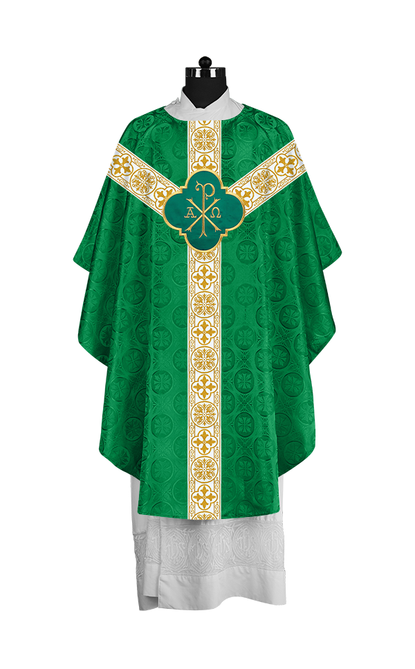 Gothic Chasuble with Woven Braided Orphrey Detailing