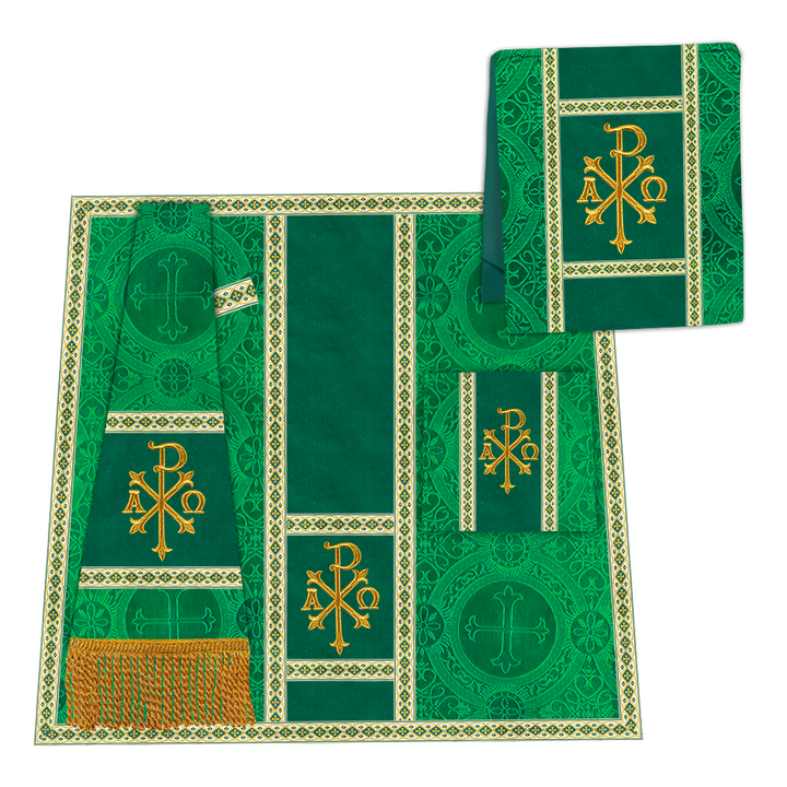 Gothic Chasuble with Embroidered Motif and Plain Orphrey