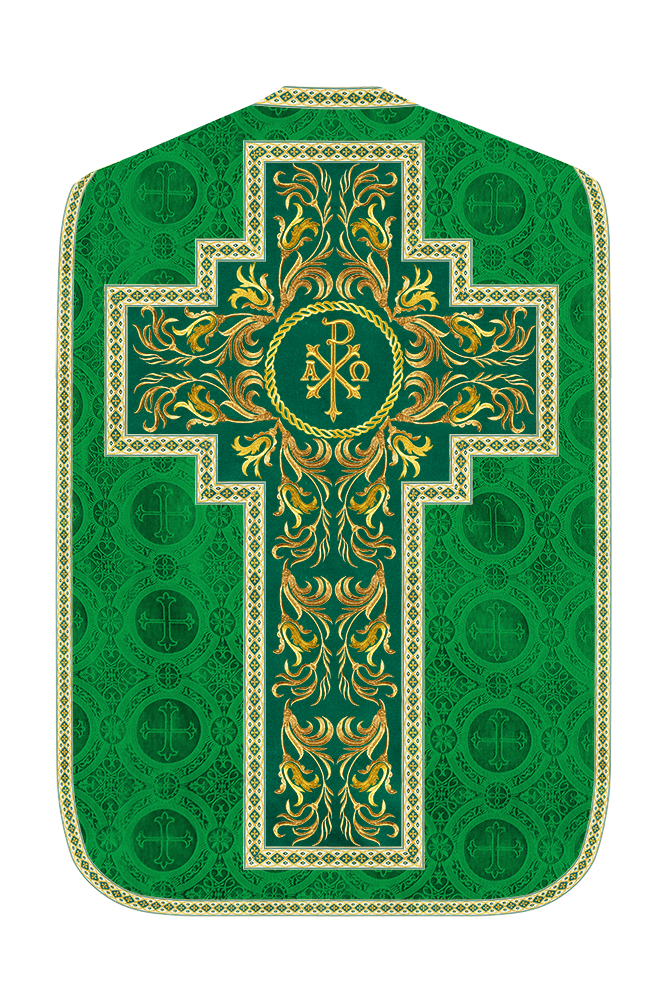 Roman Chasuble Vestment With Woven Braids and Trims