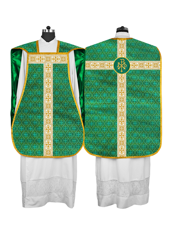 Casulla católica romana con motivo espiritual 