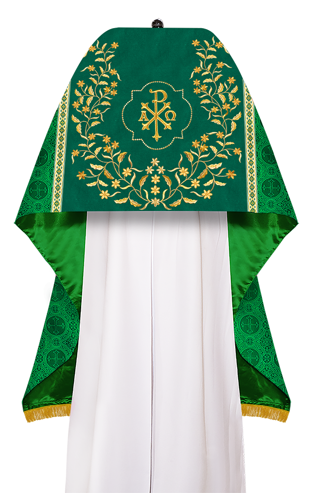 Humeral Veil Vestment with Floral Embroidered Trims