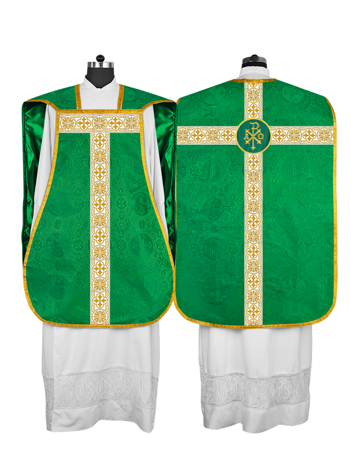 Casulla católica romana con motivo espiritual 