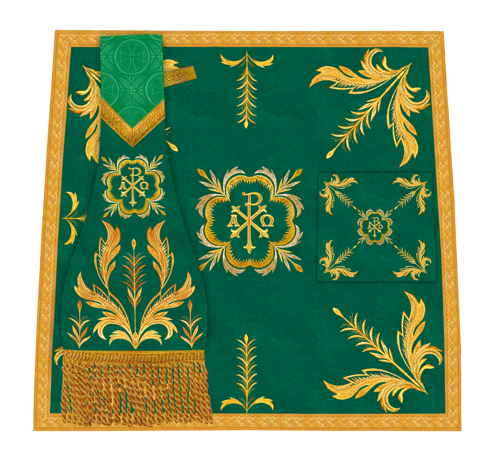 Handcrafted Church Altar Cloth with Detailed Embroidered Trims