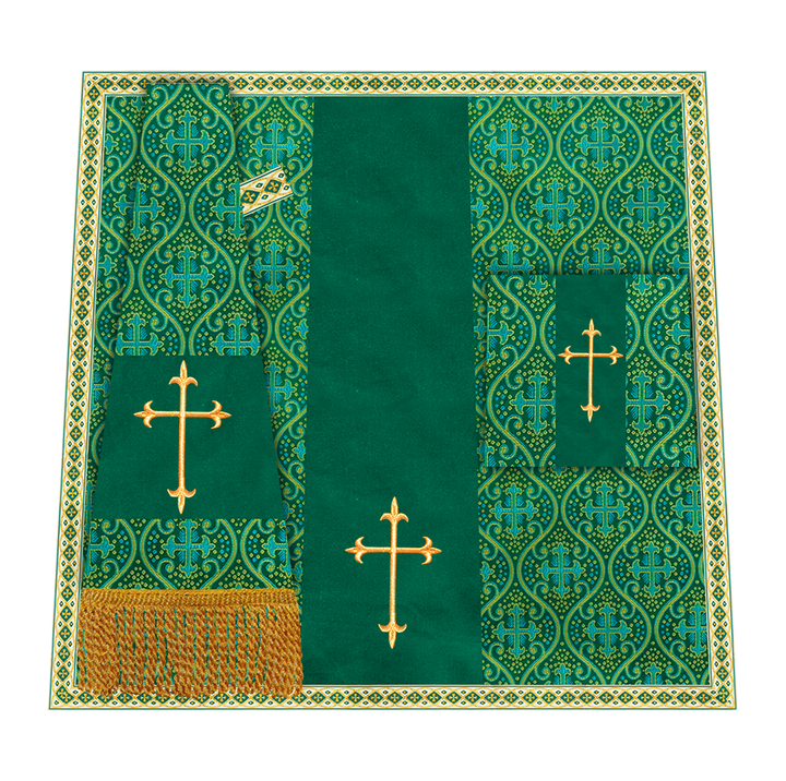 Liturgical Cross Embroidered Mass Set and braided trims