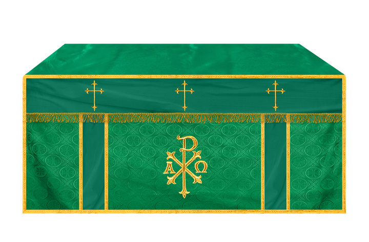Church Altar Cloth with Embroidered PAX and Cross