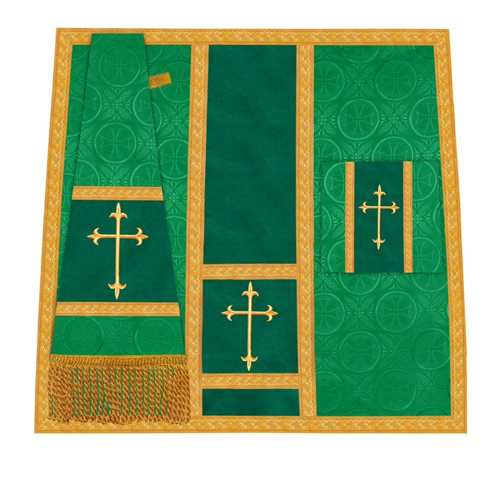 Ornate Gothic Chasuble with embroidered Cross Motif