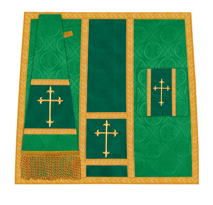 Ornate Gothic Chasuble with embroidered Cross Motif
