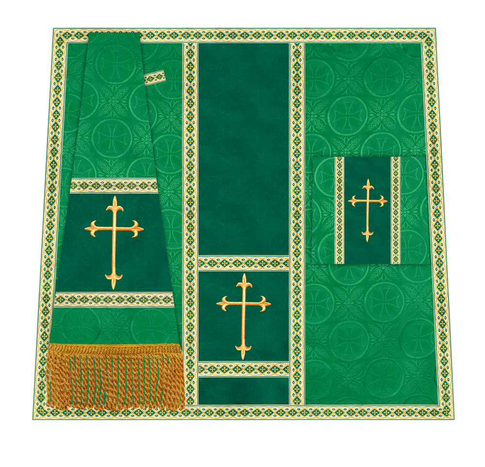 Traditional Altar Mass Set with  Embroidered Motifs