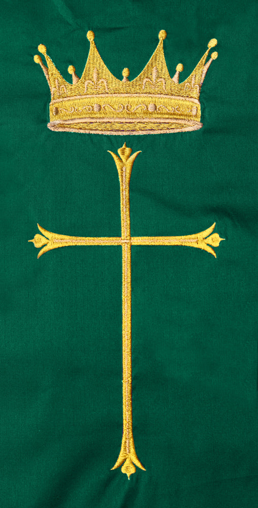 Pastor Clergy Stole with Spiritual Cross and Crown Embroidery