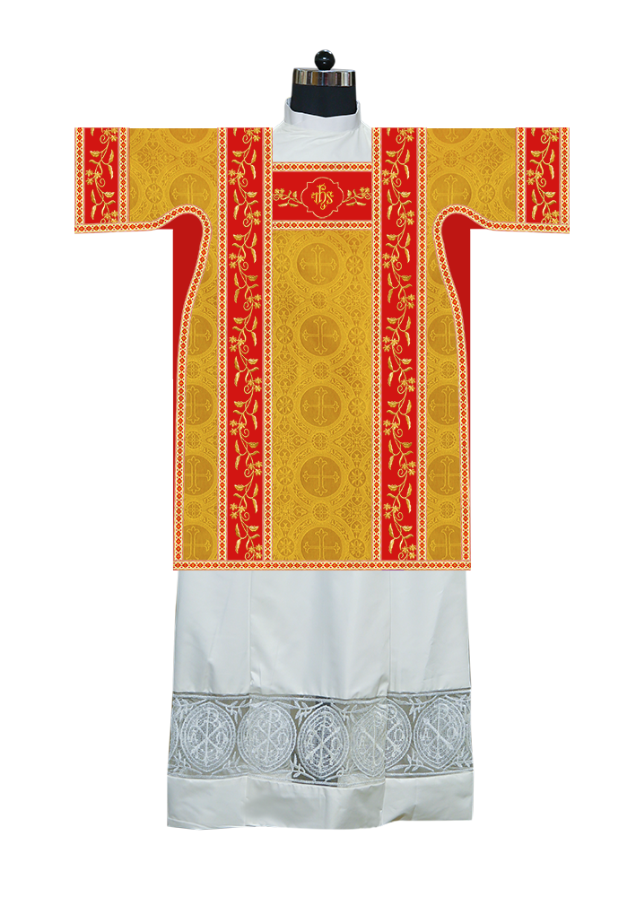 Tunicle Vestment with Adorned Embroidered Trims