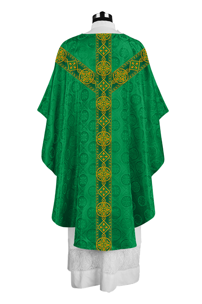 Liturgical Gothic Chasuble with Fine Lace Orphrey and Motif