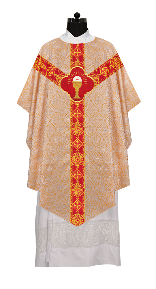 Pugin Chasuble with Intricate Embroidery and Orphrey Details