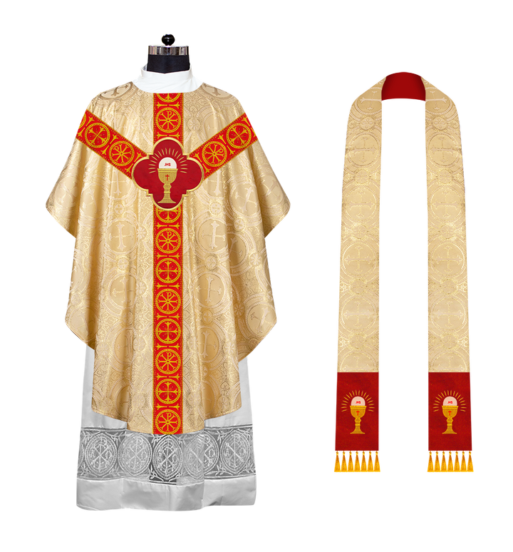 Gothic Chasuble Vestment with Y type braided orphrey