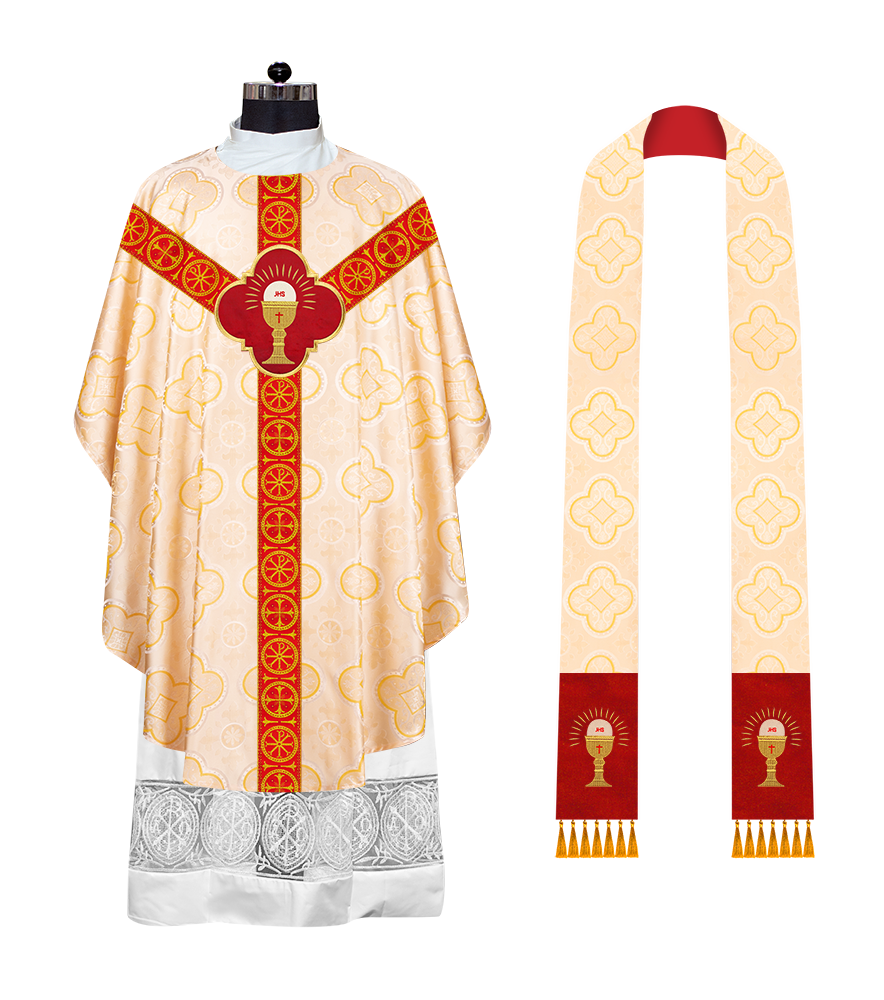 Gothic Chasuble Vestment with Y type braided orphrey