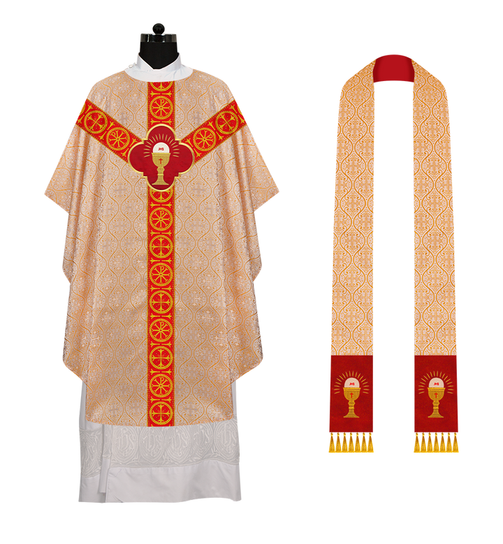 Gothic Chasuble Vestment with Y type braided orphrey