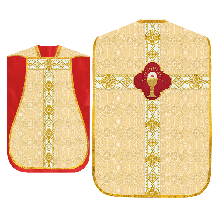 Fiddleback Vestment with Embroidered Motif