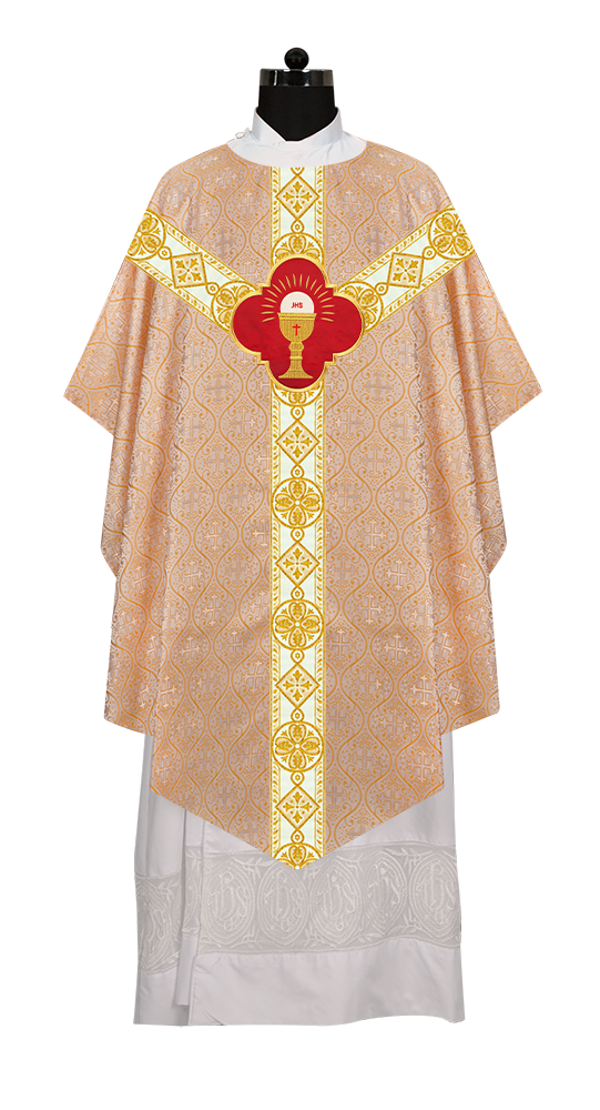 Pugin Chasuble with Intricate Embroidery and Orphrey Details